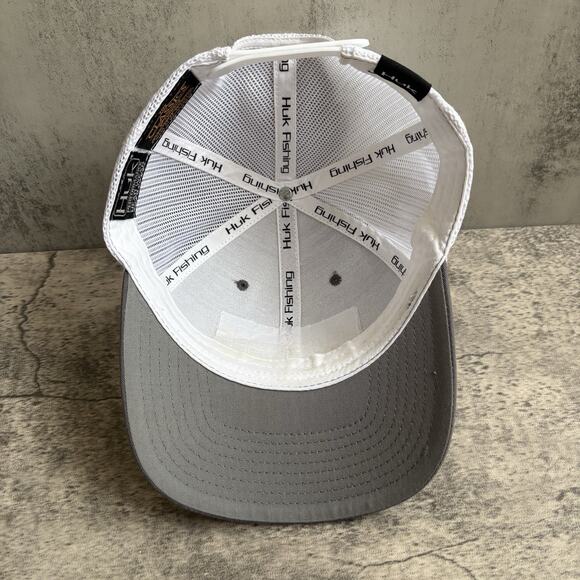 Huk Fishing Gray Trucker Hat Mahi Mahi SnapBack Cap Adjustable - Picture 6 of 7